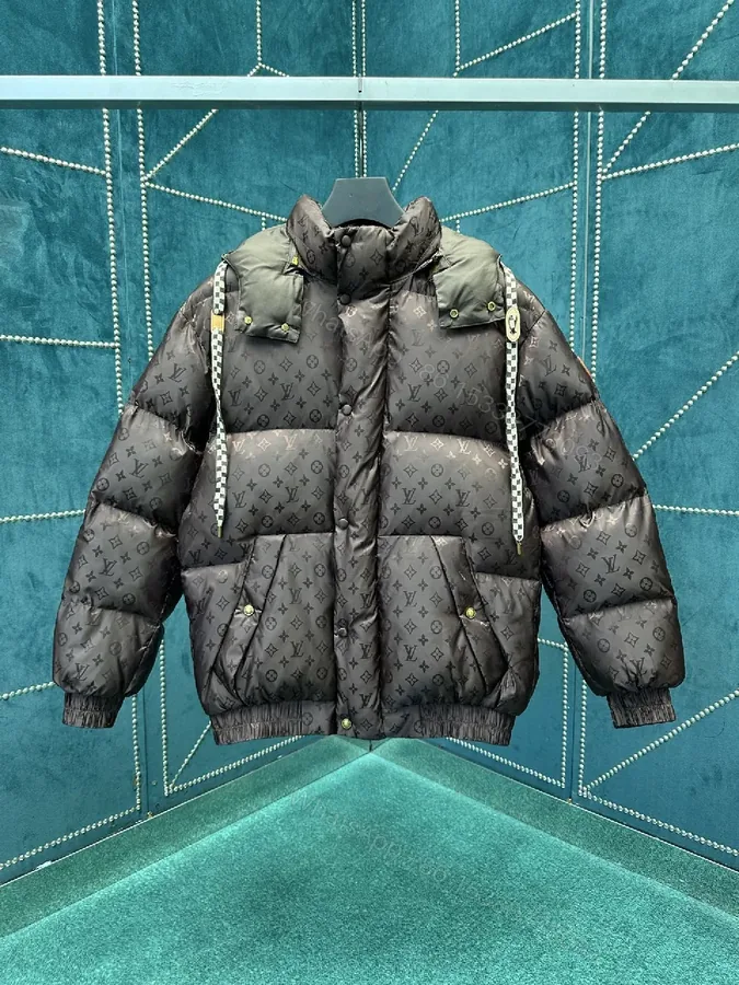 View 1 of Lux Quilted Down Parka: Monogram Patterned Urban Warmth