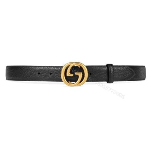 View 1 of GUCCI INTERLOCKING GG LEATHER BELT – B33