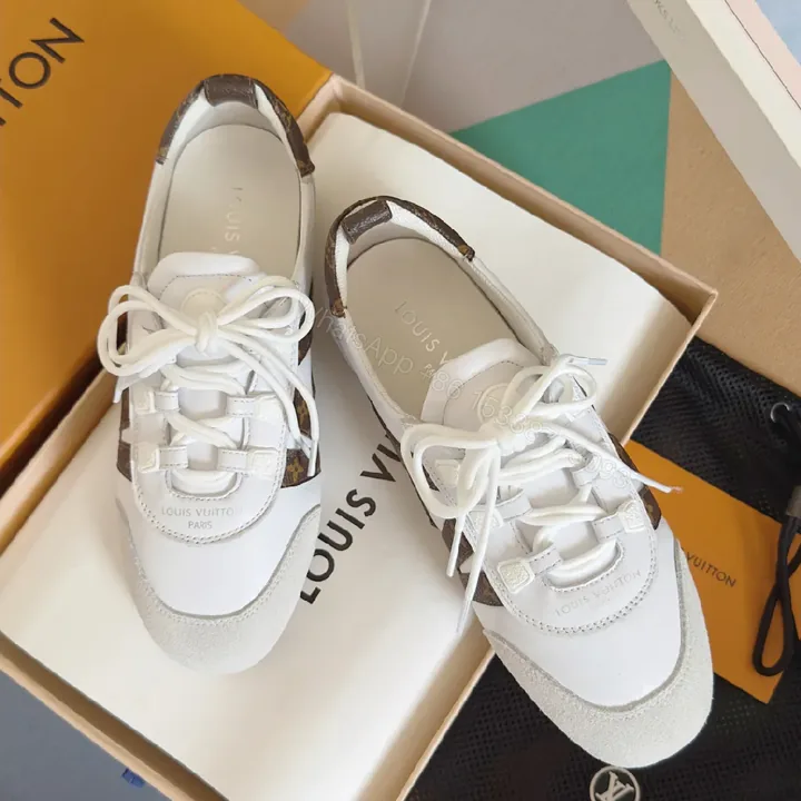 View 1 of White Leather Suede-Accent Sneakers: Modern Luxury Everyday Wear