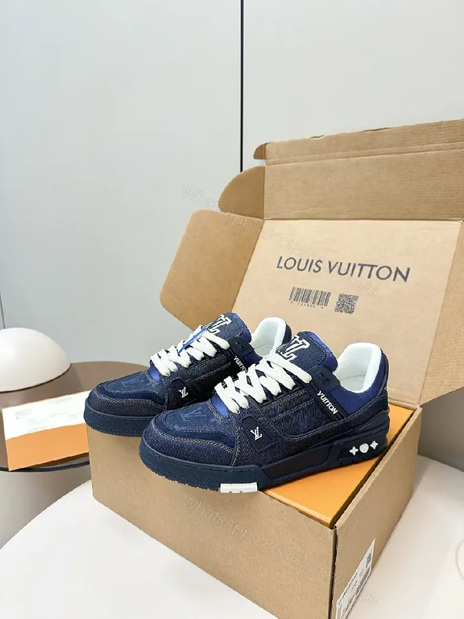 View 1 of Dark Denim Luxe Sneaker: Durable High-Top Comfort