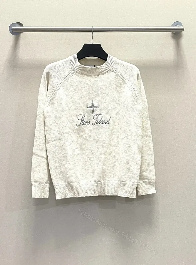 View 1 of Soft-White Knit Crewneck Premium Script Sweatshirt