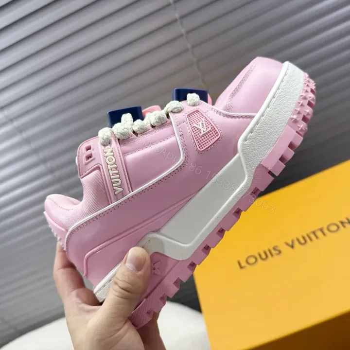 View 1 of Pink Luxe LV-Style Chunky Sneaker: Ultra-Comfort Comfort Blend