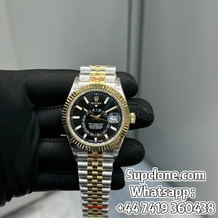 View 1 of Rolex Sky-Dweller Super Clone 1:1 – Black Dial Jubilee Bracelet (9002 Movement)