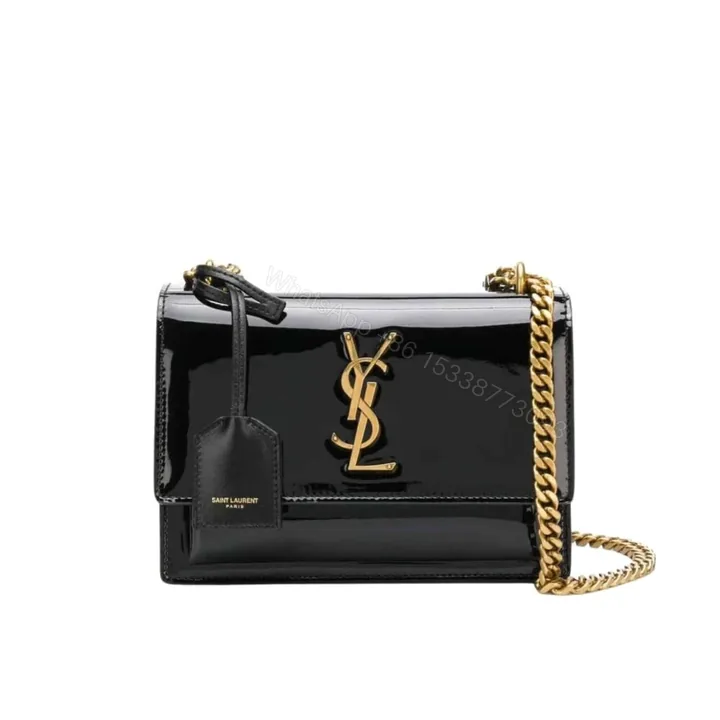 View 1 of Saint Laurent Small Sunset Chain Bag Black 23Cm 533026D422W1000