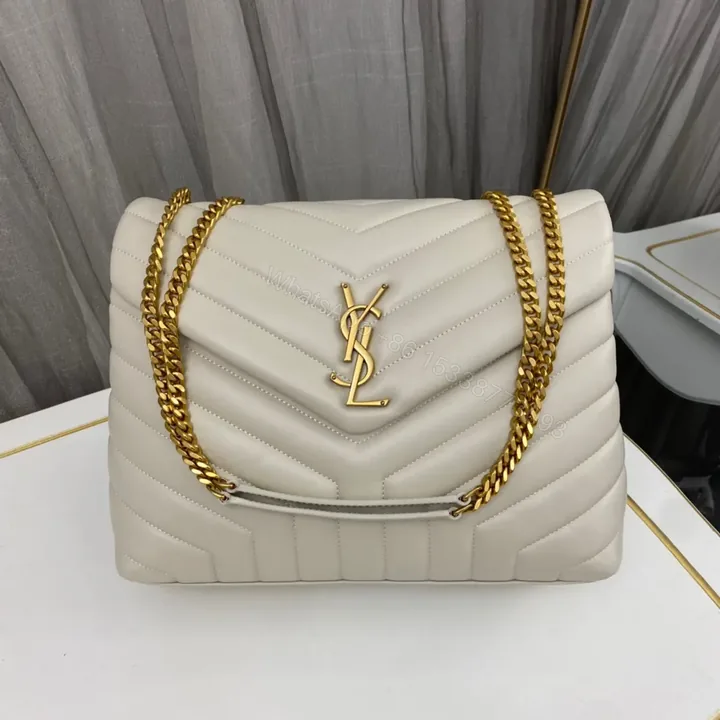View 1 of SAINT LAURENT SM LOULOU MONOGRAM QUILTED LEATHER BAG