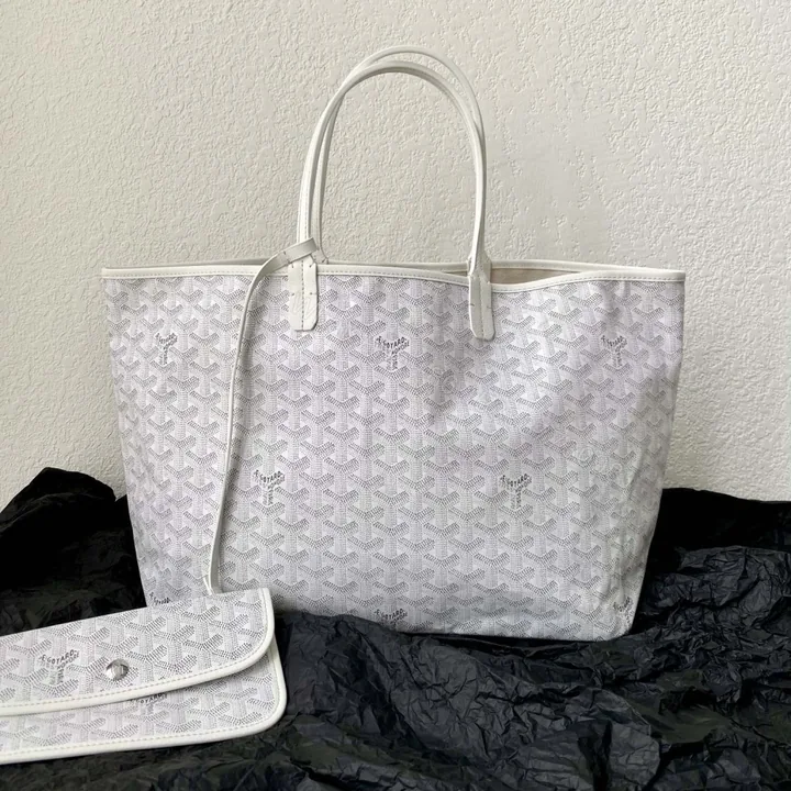 View 1 of 高仿Goyard*STLOUIC滿印Tote購物袋白色中號免檢版