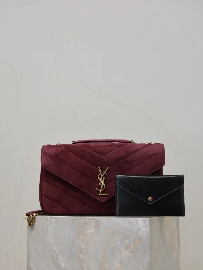 View 1 of Rich Velvet Quilted Shoulder Bag with Gold Hardware