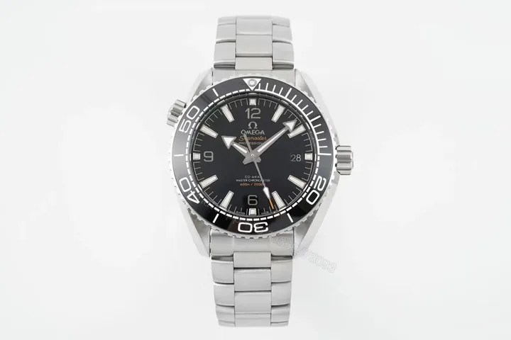 View 1 of Omega Seamaster Planet Ocean 600m Diver Watch Black Dial Stainless Steel Bracelet Quarter Orange Bezel