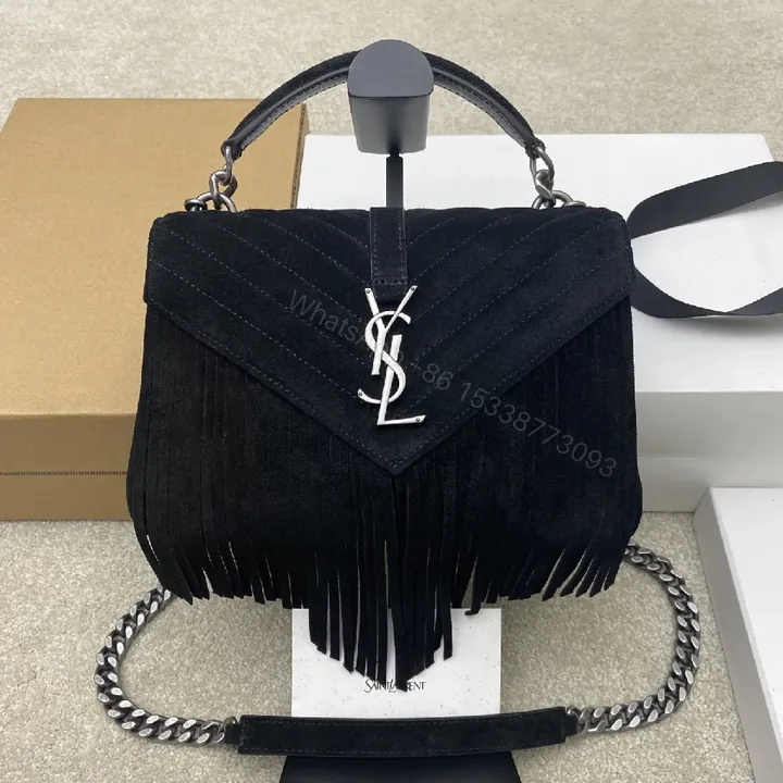 View 1 of Suede Fringe Bag: Luxe Hardware, Evening-to-Day Carry
