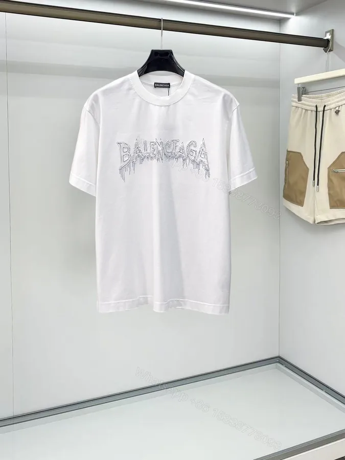 View 1 of Balenciaga 復刻 男款短袖T恤 立體滴膠字母設計 簡約百搭款