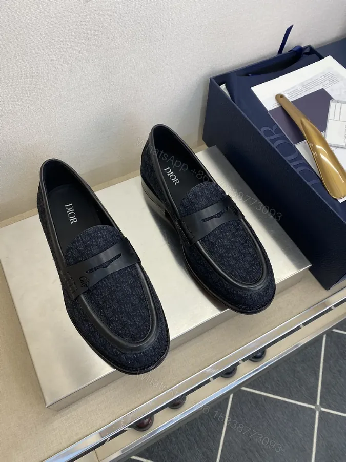 View 1 of Dark Denim Textured Driver: Premium Comfort Loafers for Everyday Sophistication