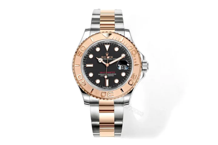 View 1 of OW Factory Clean Factory Rolex Yacht-Master Two-Tone Black Dial