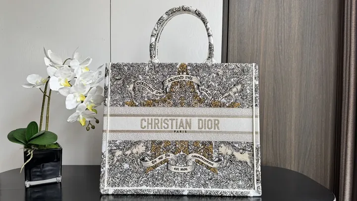 View 1 of Structured Tote: Dior-Print Luxury, Functional Chic Bag