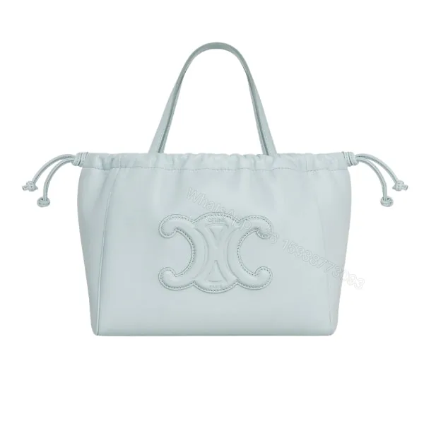 View 1 of CELINE SMALL CABAS DRAWSTRING CUIR TRIOMPHE IN SMOOTH CALFSKIN BLUE 24CM 111013DU307SZ