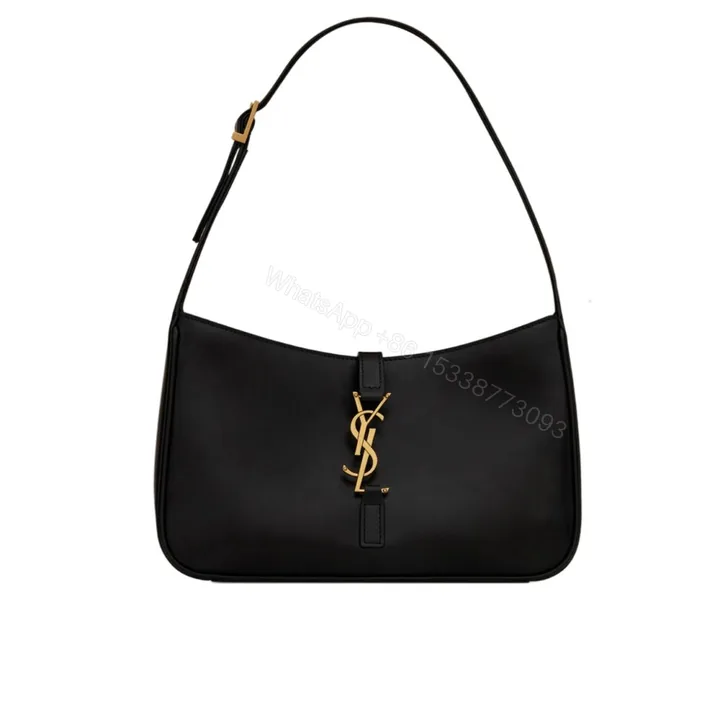 View 1 of Saint Laurent Le 5 À 7 Hobo Bag In Smooth Black Gold 23Cm 6572282R20W1000