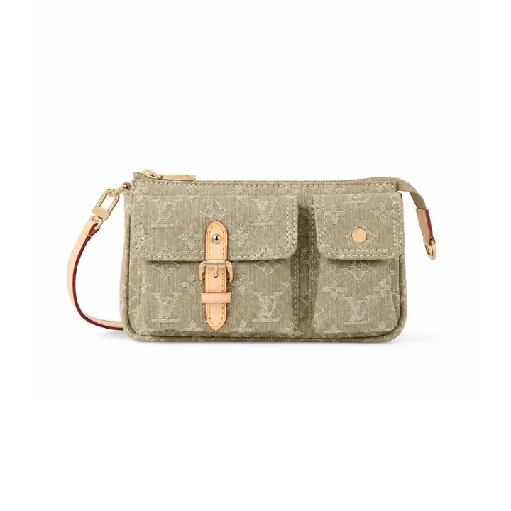 View 1 of Louis Vuitton Pochette Accessoire Cargo Khaki Denim 23cm