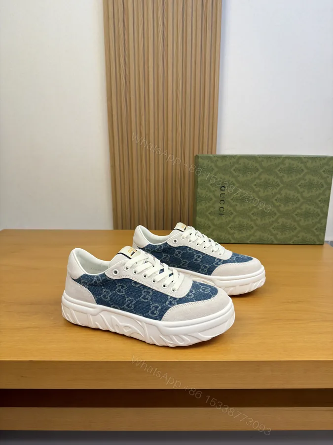 View 1 of Gucci 一比一丹寧GG老花休閒鞋 百搭厚底精品鞋
