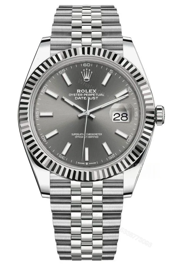 View 1 of Rolex Datejust M126334-0014 1:1 Replica Grey Dial Jubilee 41MM 3235 Movement Super Clone Watch