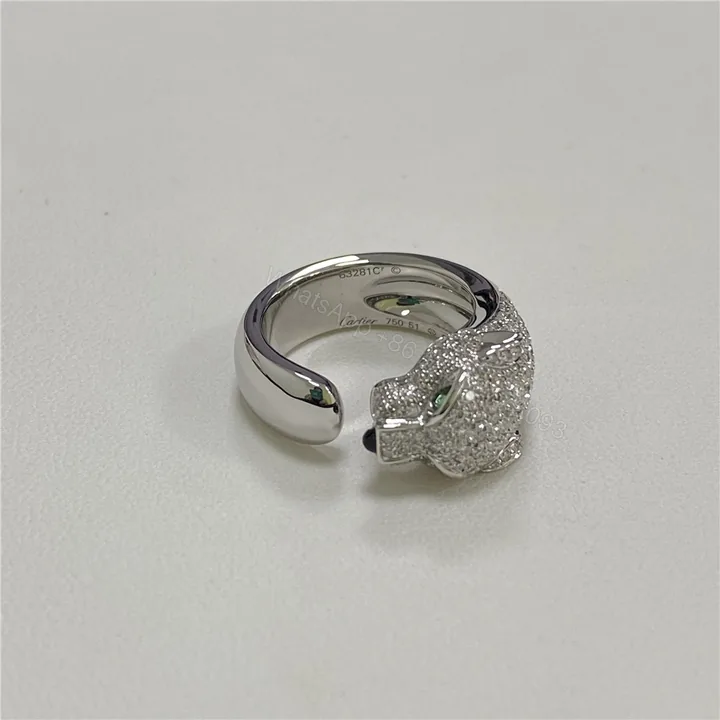 View 1 of Panthere De Cartier Ring Pave Diamonds White Gold N4224900
