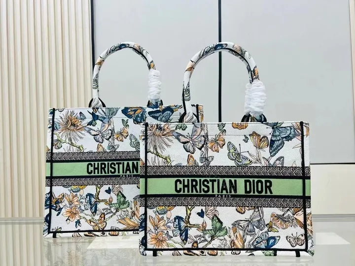 View 1 of Design MEDIUM BOOK TOTE White Multicolor Toile de Jouy Mexico Embroidery – Dubai Fashion LUX
