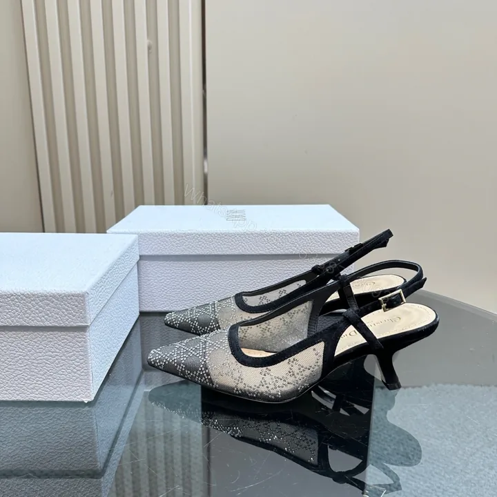 View 1 of 高仿Dior*Capture系列KCV304網鑽細高踭鞋6.5CM黑色免檢版