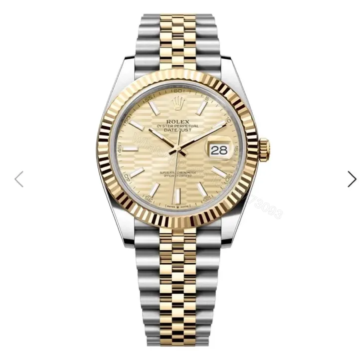 View 1 of Rolex Date Just 41mm Gold Dial Automatic Stainless Steel