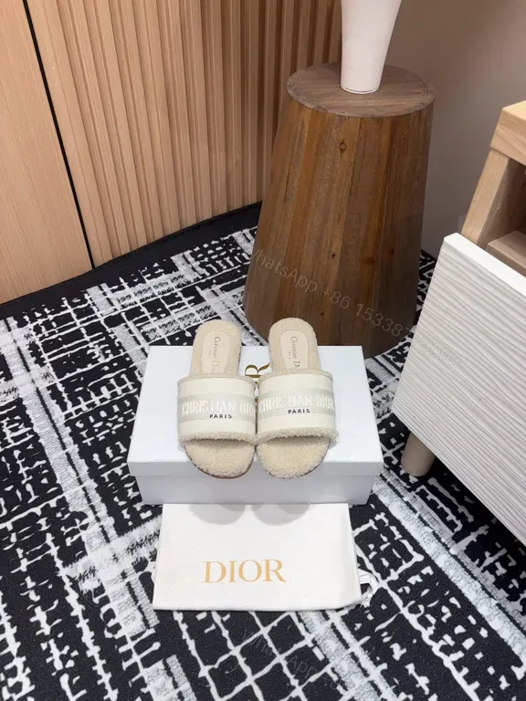 View 1 of Chic BouclÃ© Textured Sandals â€“ All-Day Comfort Slides