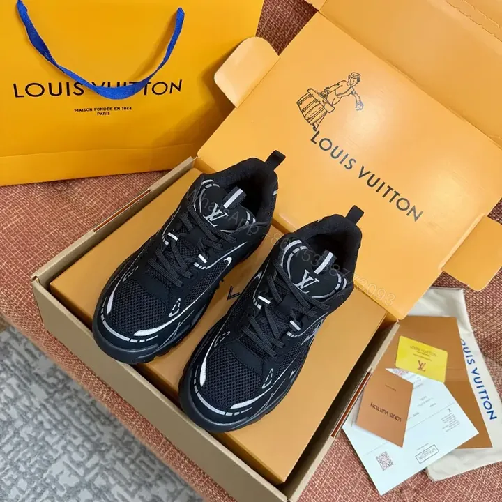 View 1 of Black Mesh Sneaker Louis Vuitton Style with Breathable Upper Footwear