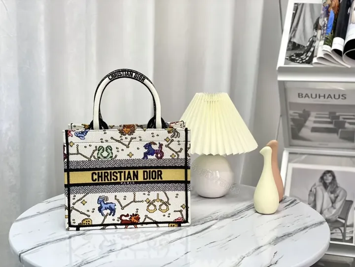 View 1 of Ivory Embroidered Canvas Tote: Luxe, Structured Shoulder Bag