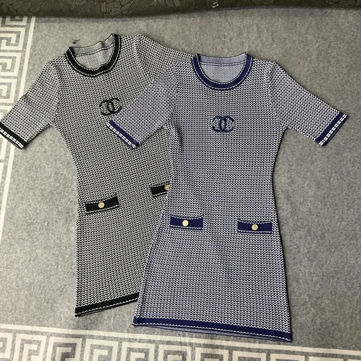 View 1 of CHANEL高仿針織連衣裙 女士短袖顯瘦款 氣質修身設計