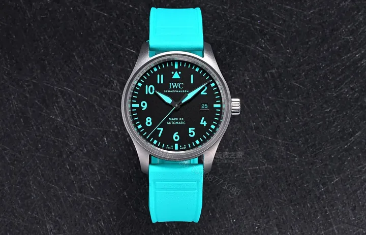 View 1 of IWC Petronas F1 Watch Black Dial Turquoise Rubber Strap Ultimate 40MM IW328210
