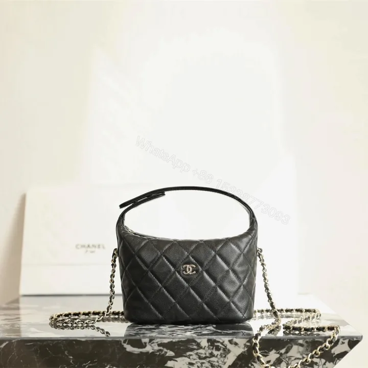 View 1 of 高仿Chanel*25C系列AS4386顆粒面小牛皮飯盒包黑色免檢版