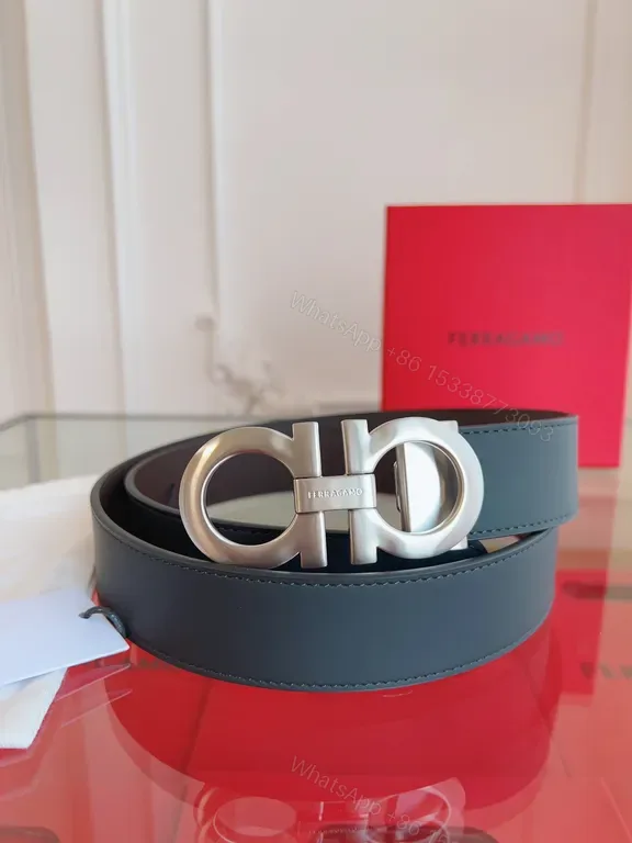 View 1 of Leather Belt + Full-Grain Leather + Modern + Signature Double-Ring Buckle + Belt
