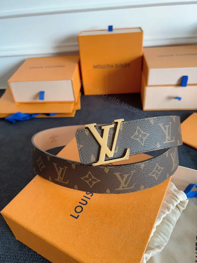 View 1 of Lux Monogram Belt: Gold Buckle, Everyday Luxury Accessory
