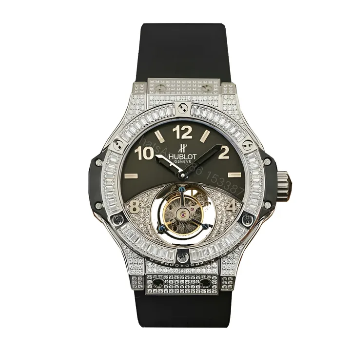 View 1 of Hublot With Diamonds Black Replica