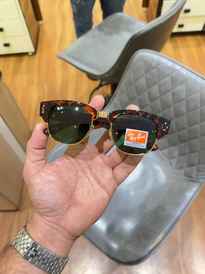 View 1 of First Copy Ray Ban RB316 Mega Clubmaster Tiger Green Sunglasses Online India