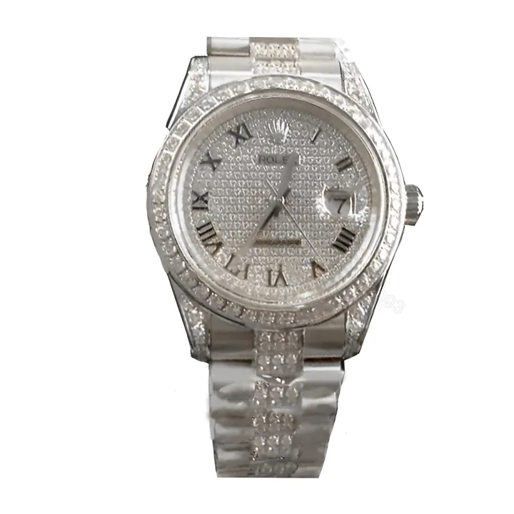 View 1 of Rolex Datejust 116622 White Gold Diamond Dial Iced Out Replica