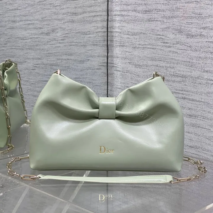 View 1 of Dior Bow Bag Green Lambskin