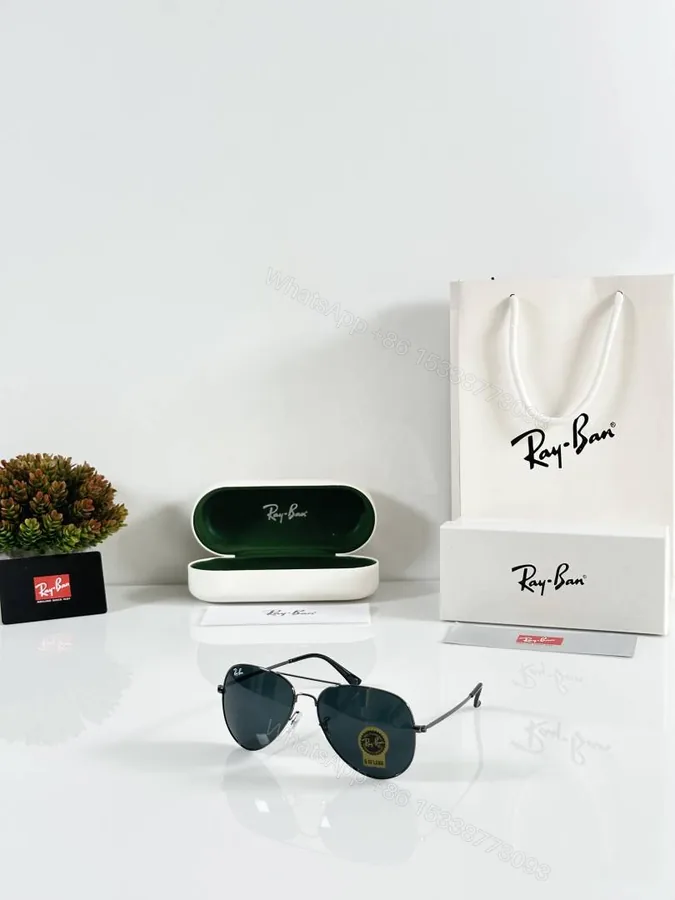 View 1 of First Copy Rayban Aviator 3026 Gun Black