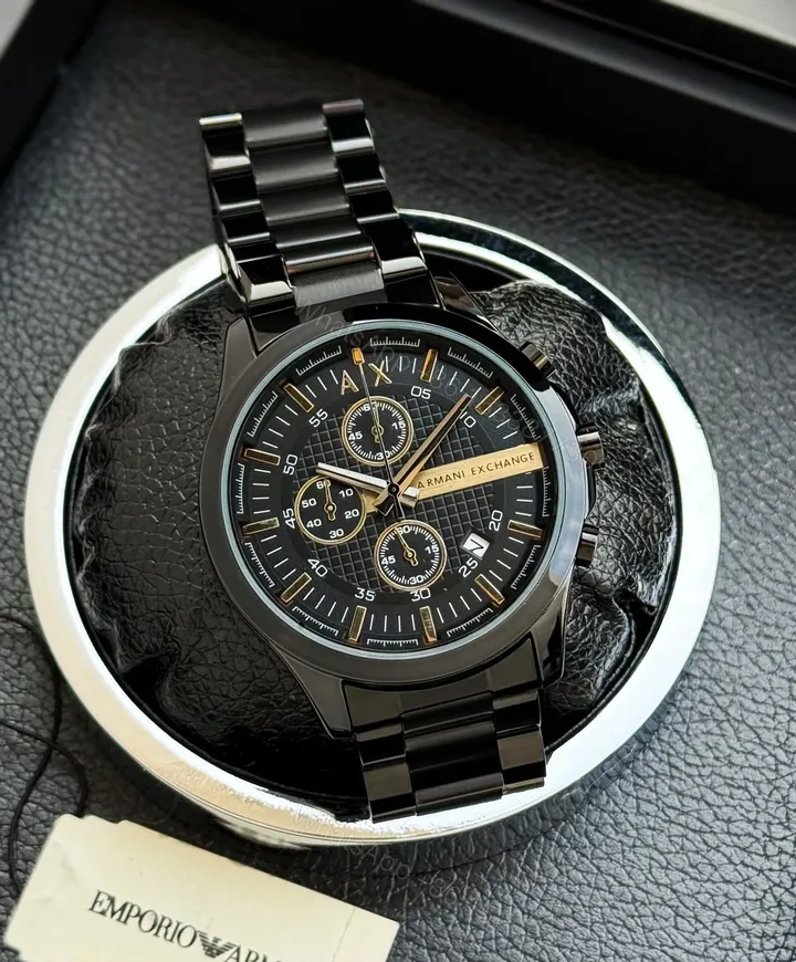 View 1 of Armani Exchange Men’s Watch – Black Chronograph