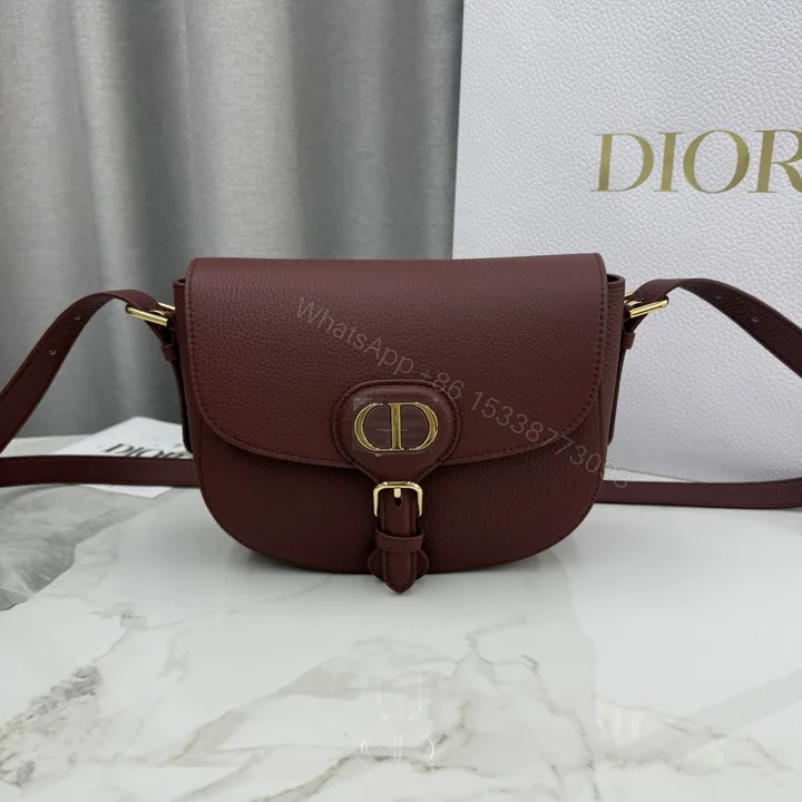 View 1 of Dior 原單酒紅荔枝紋Bobby半月包 女士經典款氣質手提斜背兩用