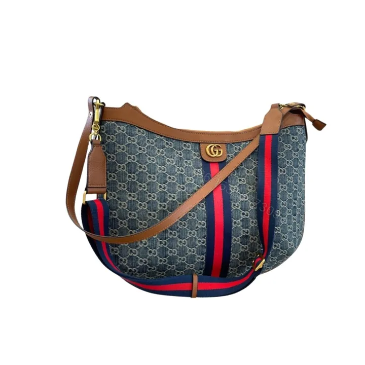View 1 of Gucci Ophidia Small Shoulder Bag Blue Denim 42Cm