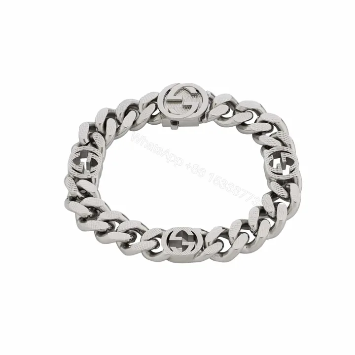 View 1 of GUCCI INTERLOCKING BRACELET SILVER 675758 I4601 0926