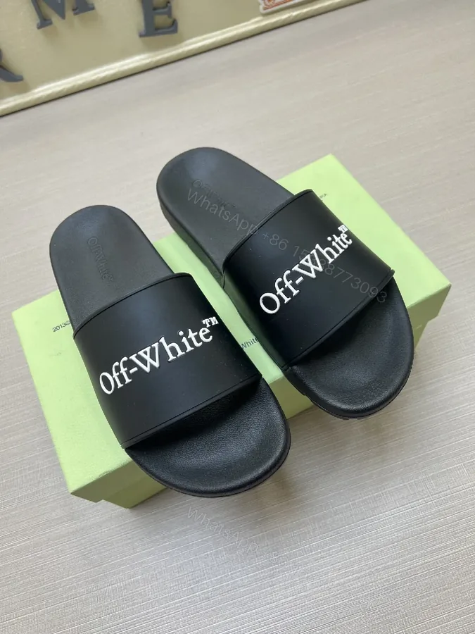 View 1 of Bold Minimalism Black PU Slides - Unisex Comfort