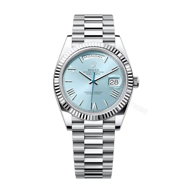 View 1 of Rolex Day Date Platinum Ice Blue Replica Clone