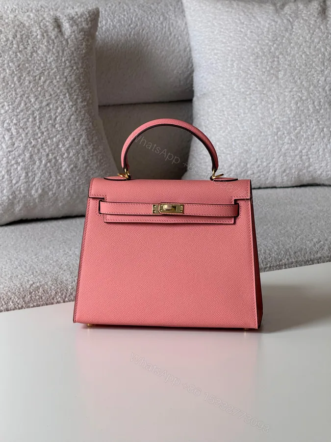 View 1 of Hermès Kelly Sellier 25cm Bag Pink Rose Confetti shade