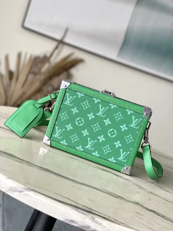 View 1 of Green Monogram Structured Bag - LV-Inspired, Durable, Versatile