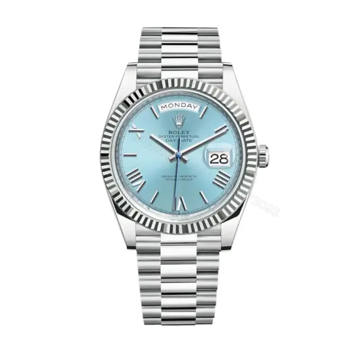 View 1 of Rolex Day Date White Gold Turquoise Dial Replica Clone Model 2022