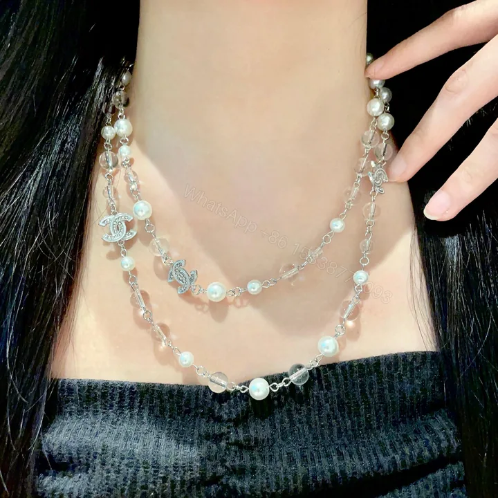 View 1 of Chanel 高仿雙層珍珠雙C項鍊 女款疊戴設計氣質百搭