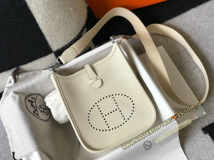 View 1 of Hermes Evelyne III Mini Bag in Craie